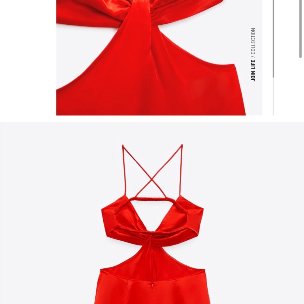 Zara knotted satin effect dress - Picture 5 of 10